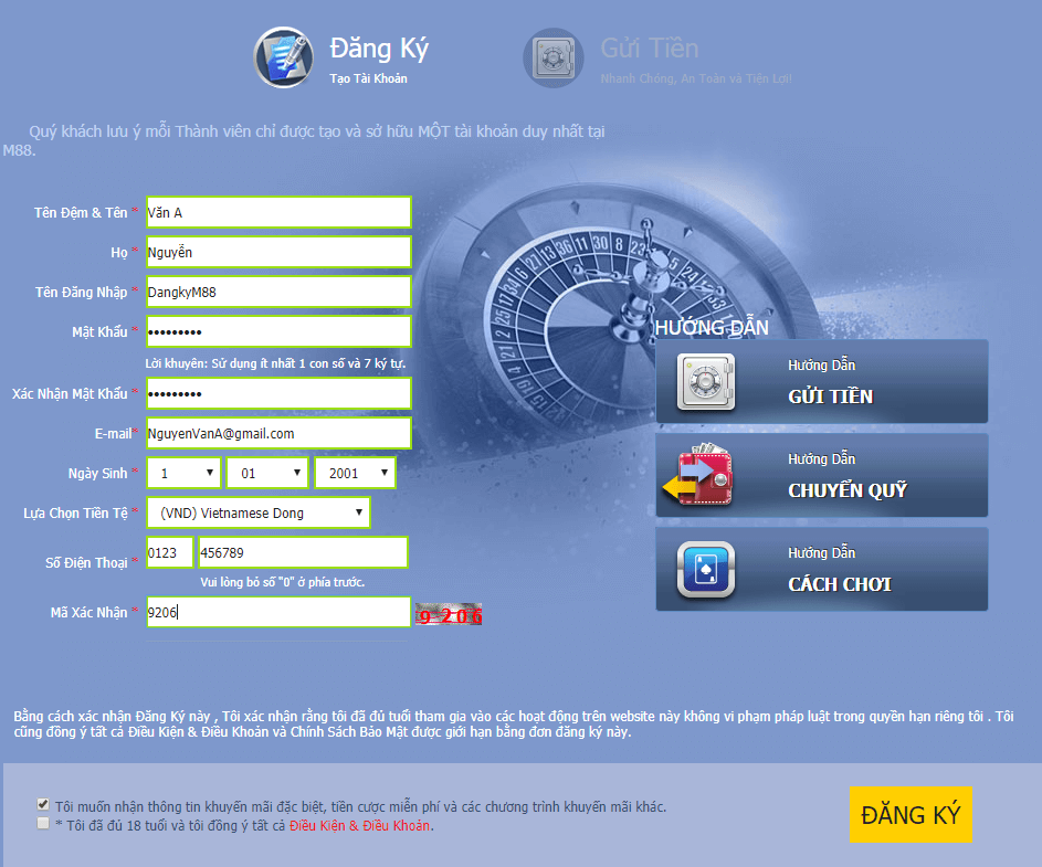 Hướng Dẫn Đăng Ký Tài Khoản M88
