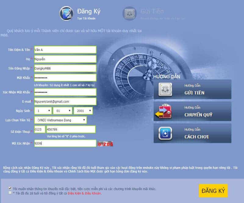 Hướng dẫn chi tiết cách đăng ký tài khoản M m88sb com